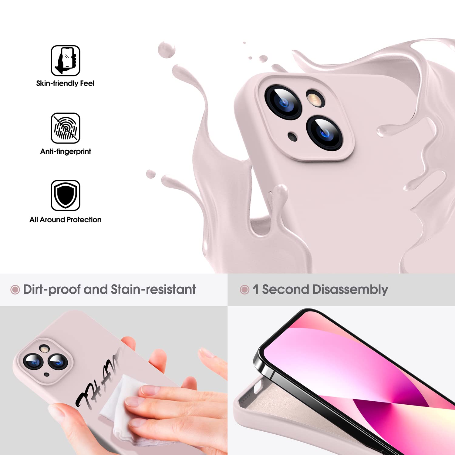 thumbnail: Supdeal Vloeibare Siliconen Hoes IPhone 13 Pro - Groen, Camerabescherming, Anti-Vingerafdruk & Draadloos Opladen