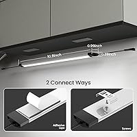 Vista 4 de Kit de luces LED para debajo del gabinete, tira regulable inteligente LED regulable, barra conectable de 24 V, luces LED de mostrador para despensa