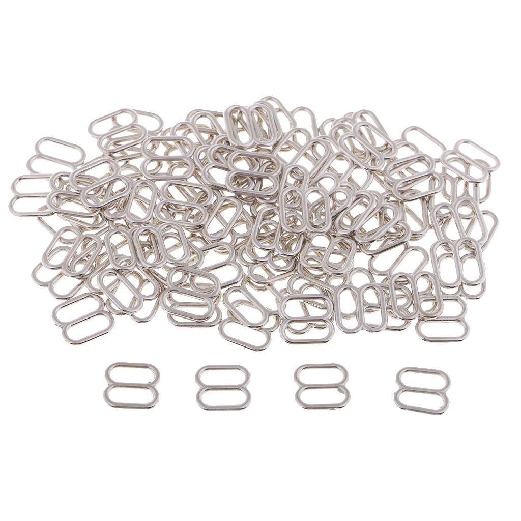 ZOOMELLA 100Pc Metal Bra Strap Adjuster Slider 8 Hook Lingerie Adjustment Buckle 8mm-image-9
