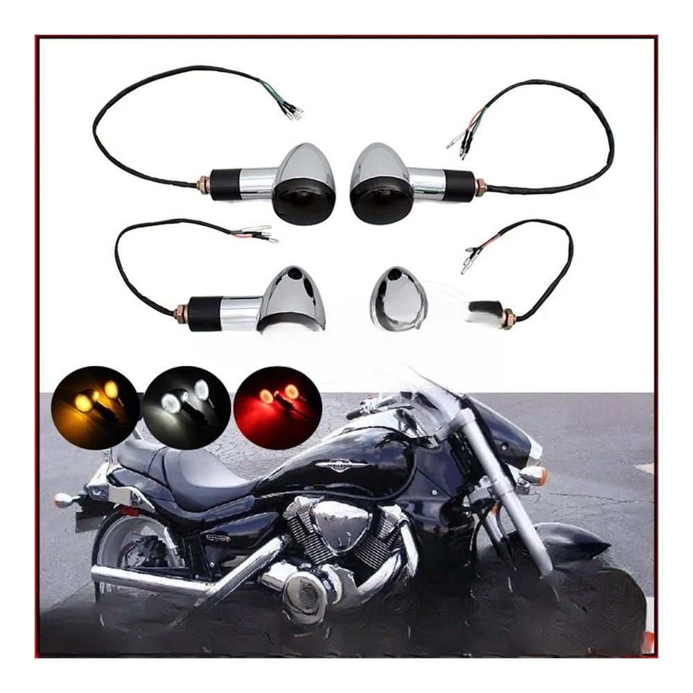 Intermitentes Moto Indicador Luces LED Delanteras Y Traseras para Motocicleta, Indicadoras De Freno, Lámpara Día para para para M109 Universal M10