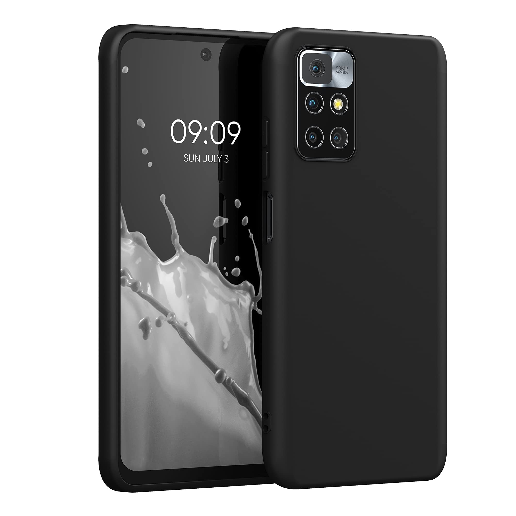 Coque Souple Compatible Xiaomi Redmi 10 (2021/2022) - Protection Antichoc En Silicone Noir Mat - Housse Mince Et Prise En Main Sûre - 6