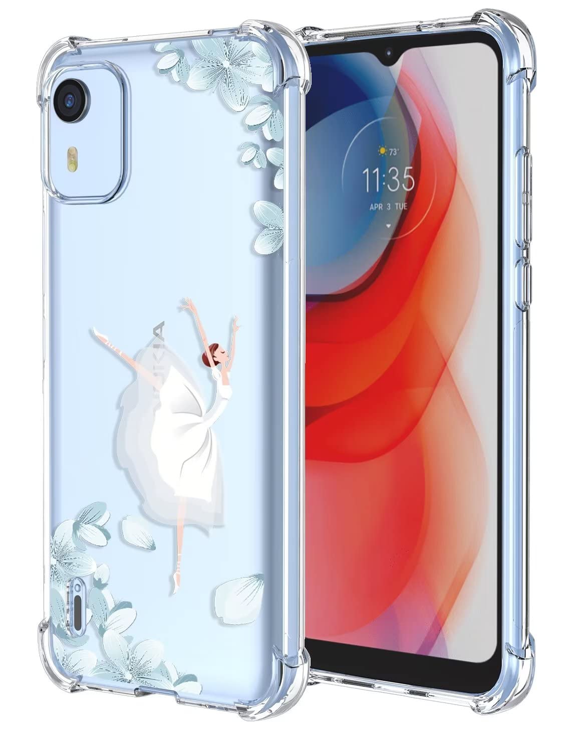 HONLEN Custodia Per Nokia C12 Case,  6.3 Inches  Trasparente Sfumato E 593126