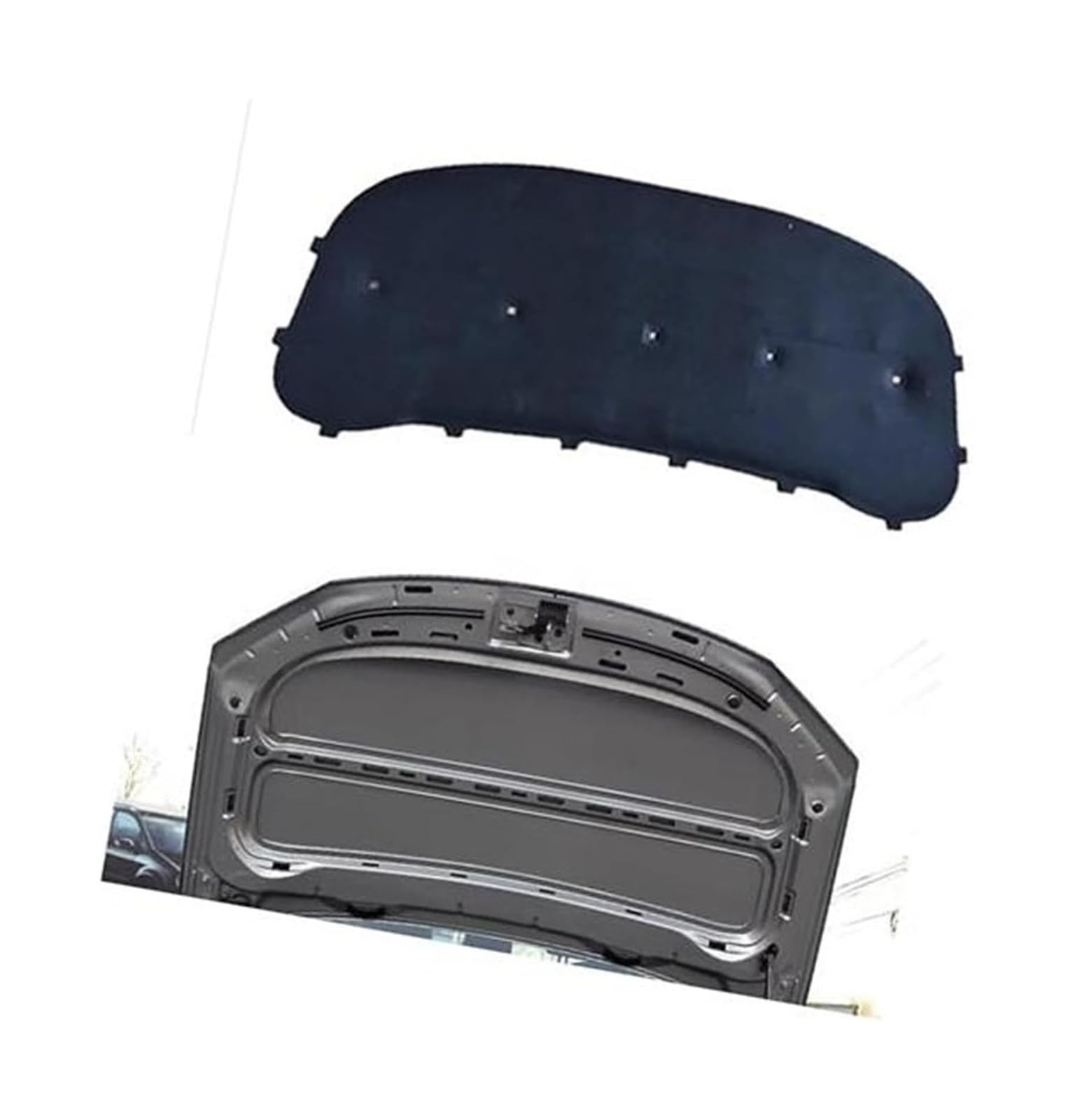 Car Hood Engine Insulation Pad Soundproof Heat Cotton for VW for TOURAN 1T 2003-2015 Car Sound Insulation Cotton(Black 2007-2010 1)