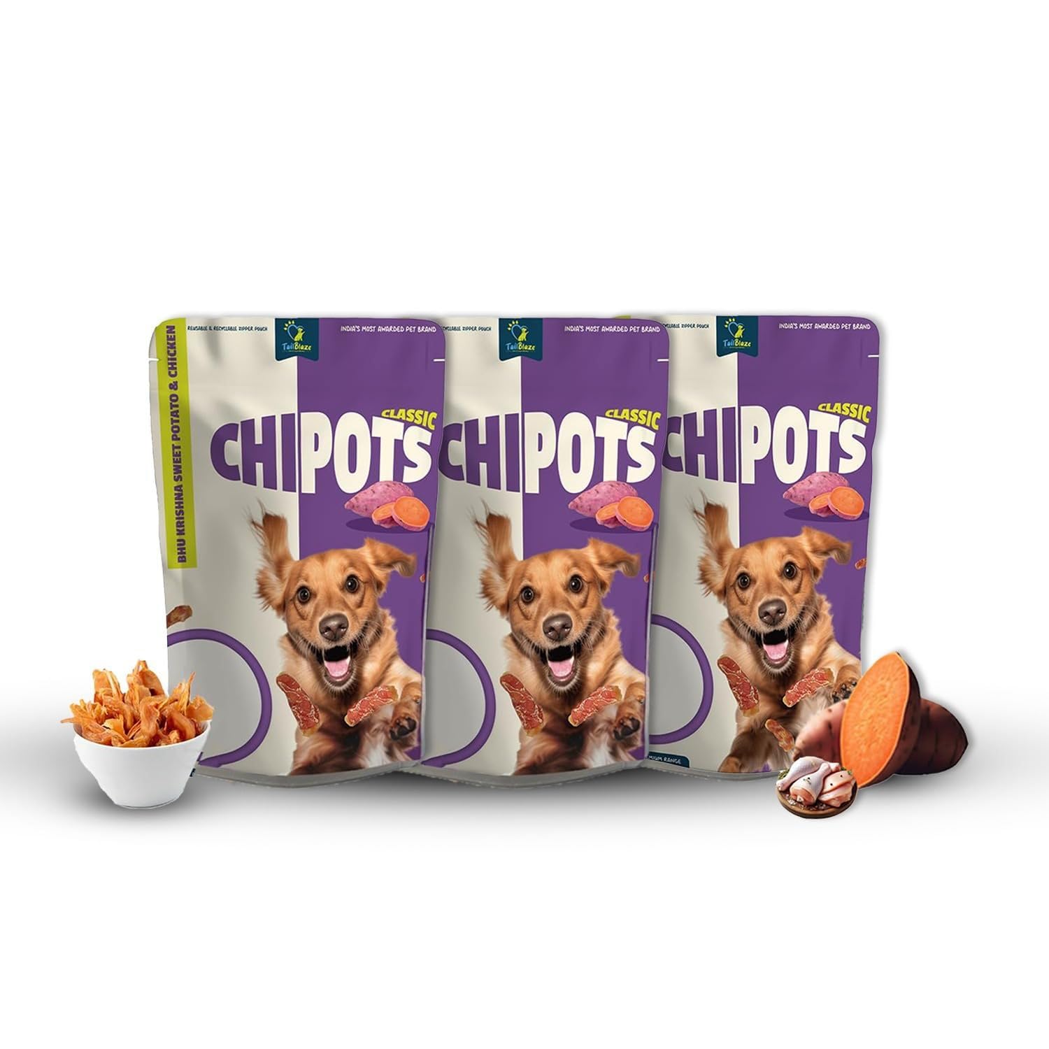 TailBlaze Chipots Dog Travel Pocket Friendly Treats for Dogs Adult Dogs and Puppies | Pack of 3 | Grain-Free, Synthetics Free,Preservatives Free | 100% Natural | All Life Stage (B0D5MPX2PX) Amazon Price History, Amazon Price Tracker