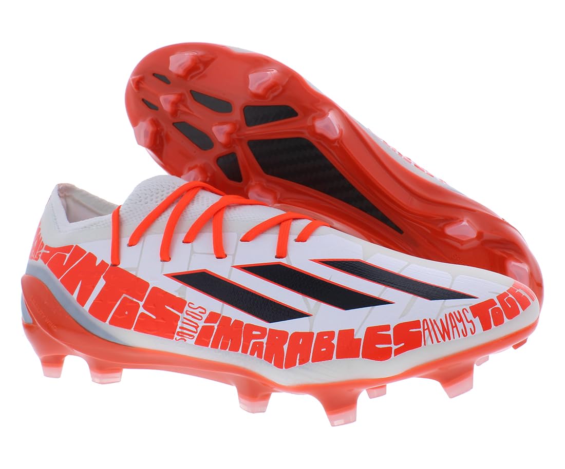 adidas X Speedportal Lionel Messi.1 Firm Ground Cleats, Ftwr White/Core Black/Solar Red, 9.5