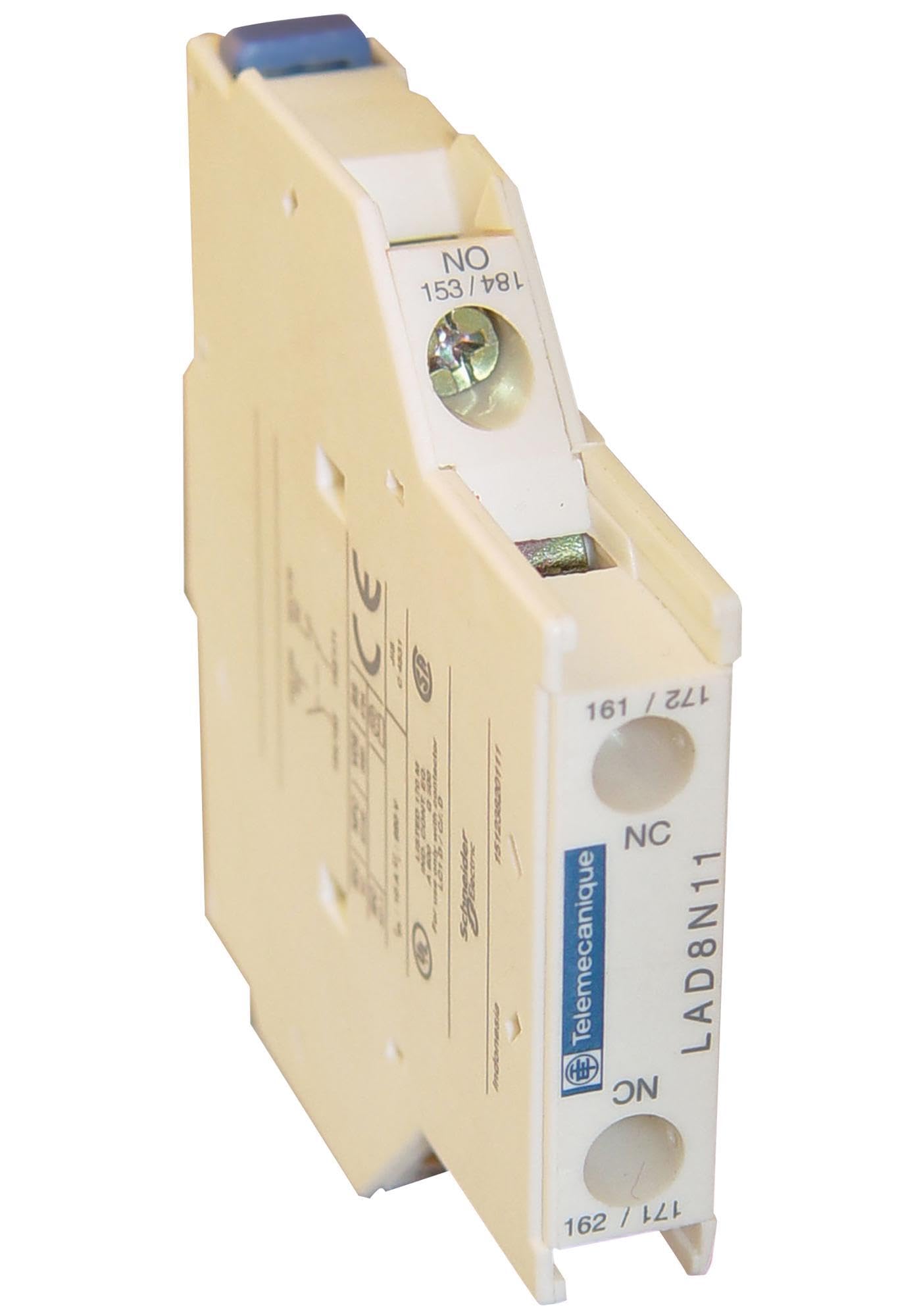 Schneider Electric - LAD8N20 - TeSys Deca, auxiliary contact block, 2 NO, side mount, screw clamp terminals, for LC1D09