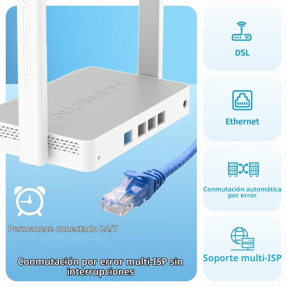 Keenetic Explorer Router/Amplificador Wi-Fi 5 en Malla AC1200 con Smart Switch de 4 Puertos