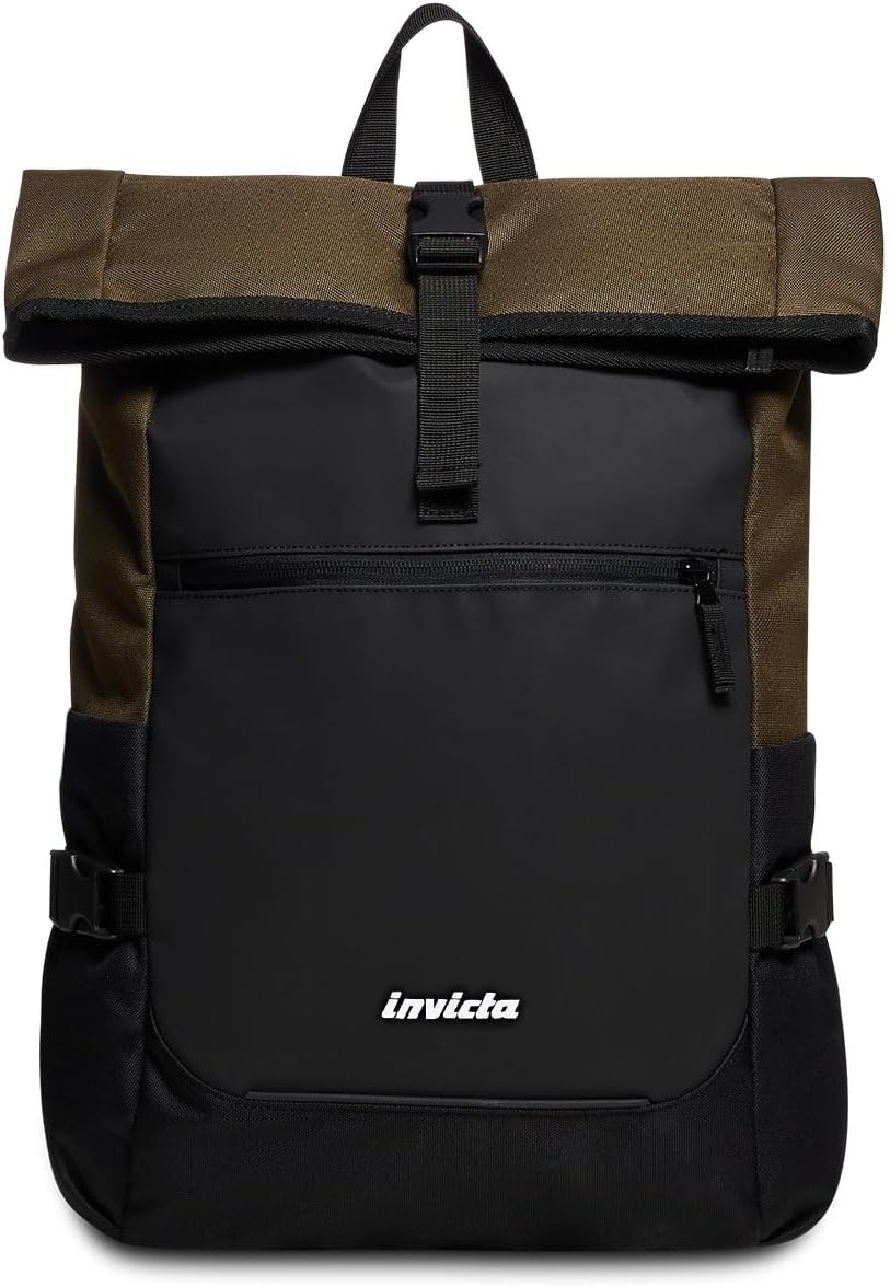 Zaino Invicta ACT FOLD – Roll-Top 24-32 L, fondo rinforzato, porta laptop e USB – Urban & Outdoor