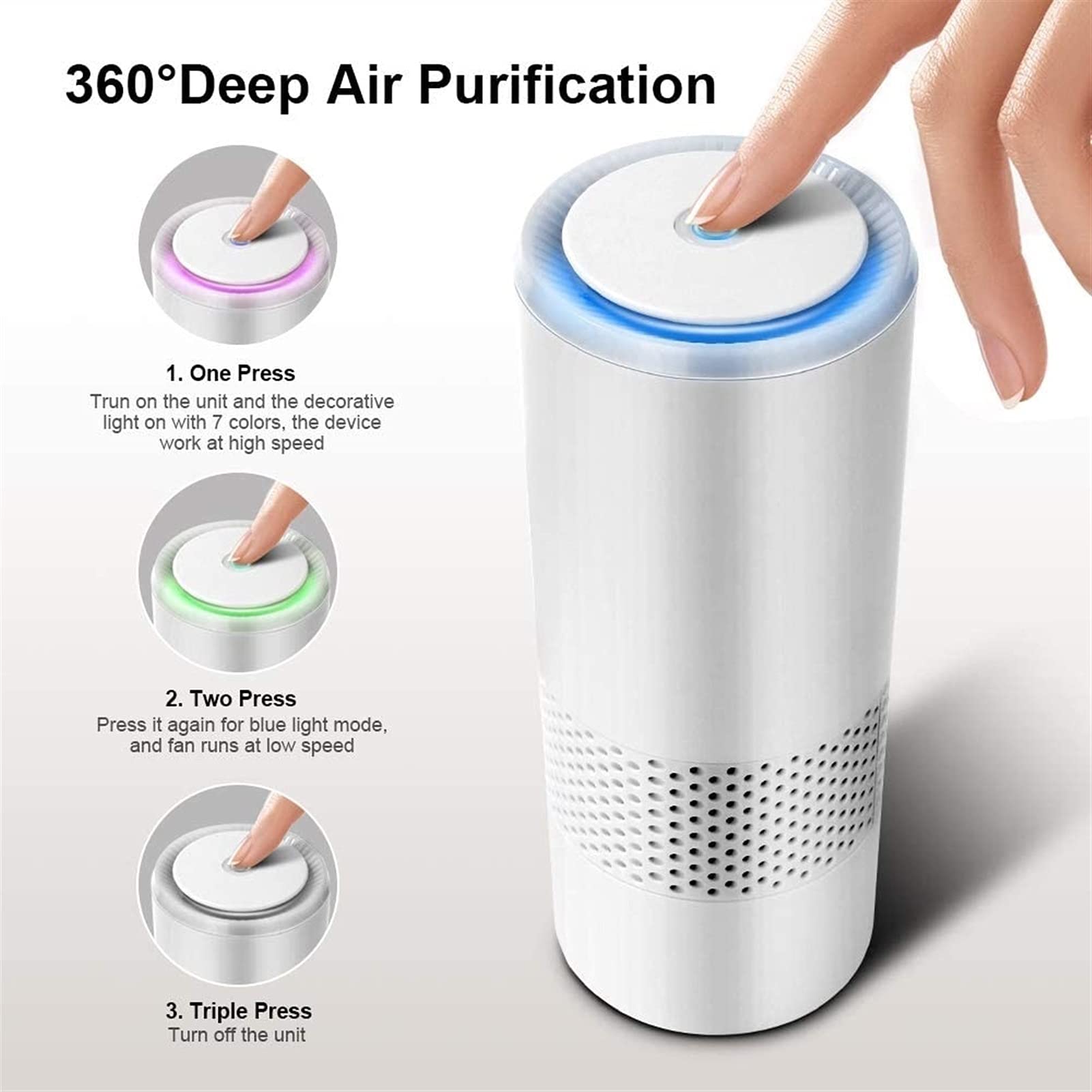Purificatori d'aria - Mini purificatore d'aria personale indossabile con filtro HEPA, generatore negativo | purifica l'aria eliminando germi, polvere, virus