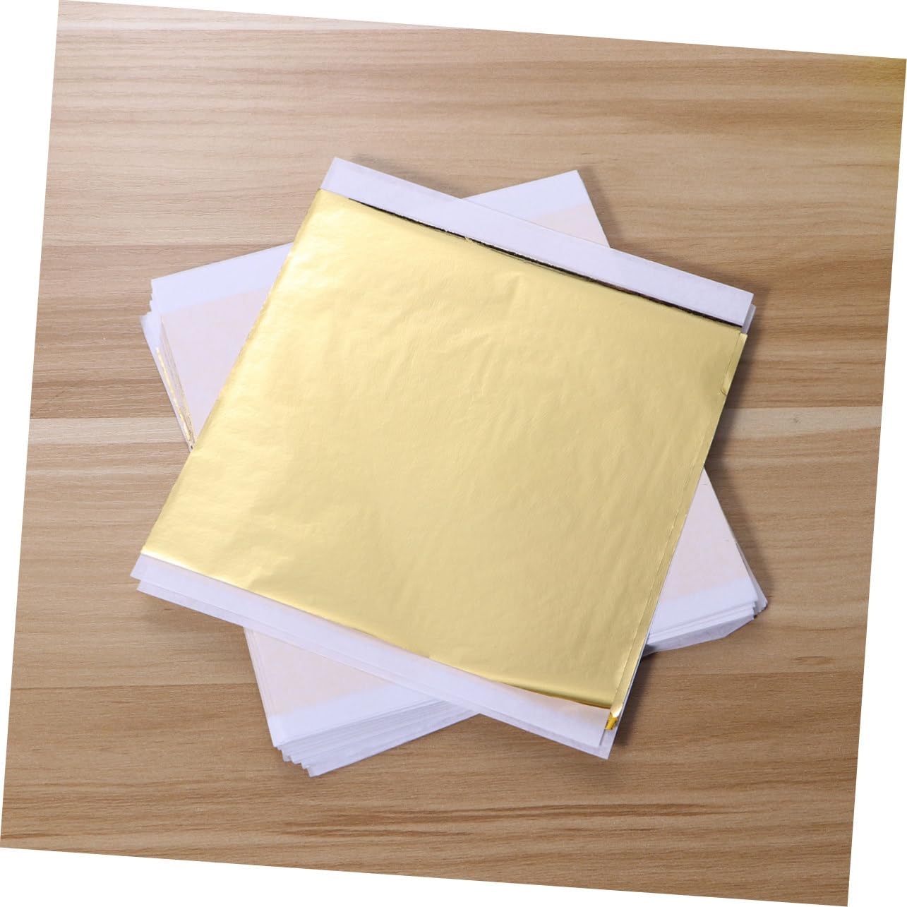 EXCEART 300pcs Imitation Foil Sheets Metal Leaf Gilding Wrapping Paper Aluminum Leaf Sheets for Crafts Decorations