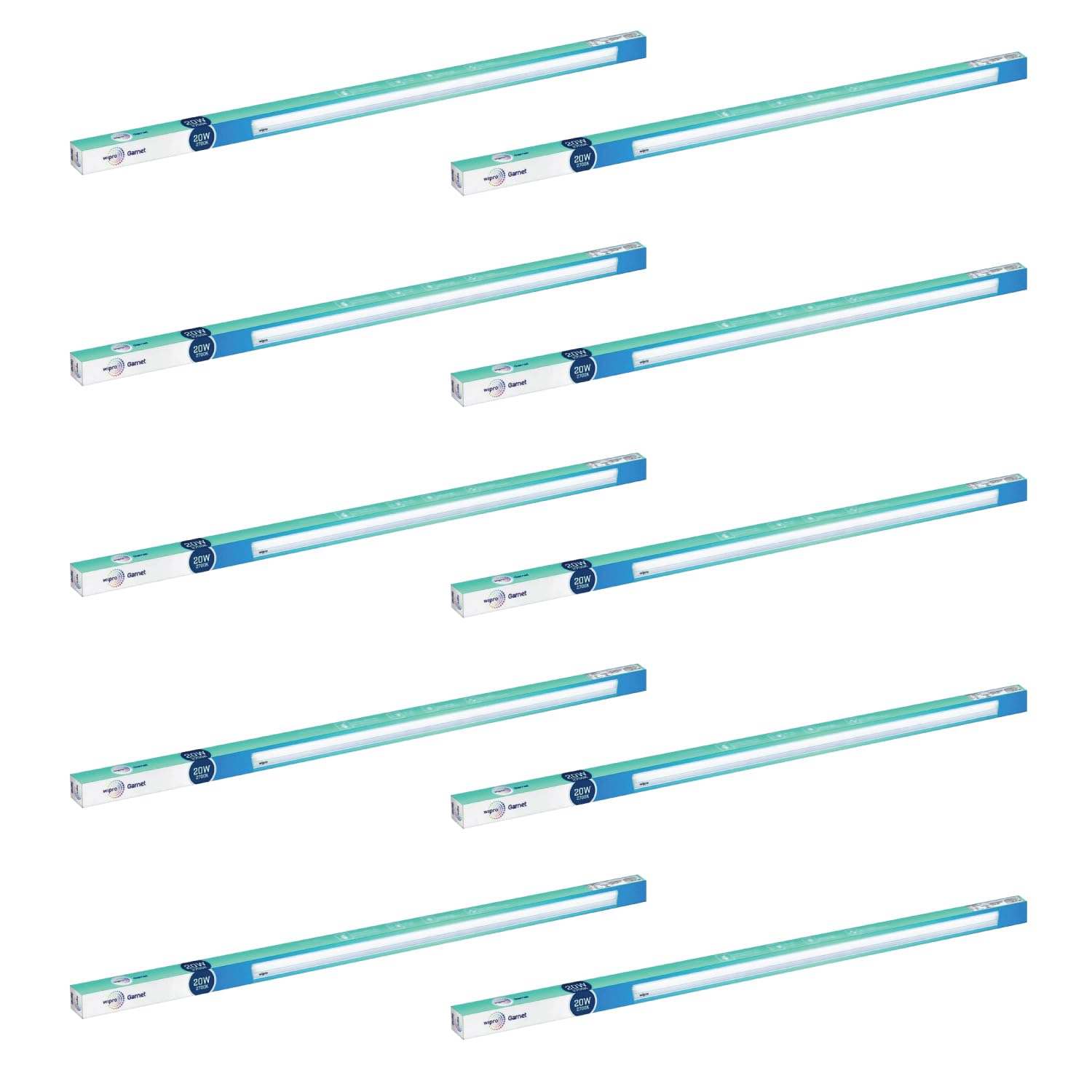 wipro Garnet 20W LED Batten for Living Room & Bedroom | Bright & Energy Efficient Tubelight for Home | Cool Day Light (6500K) with 2000 lumen|4Feet, Pack of 10 (B0CG66T9QJ) Amazon Price History, Amazon Price Tracker