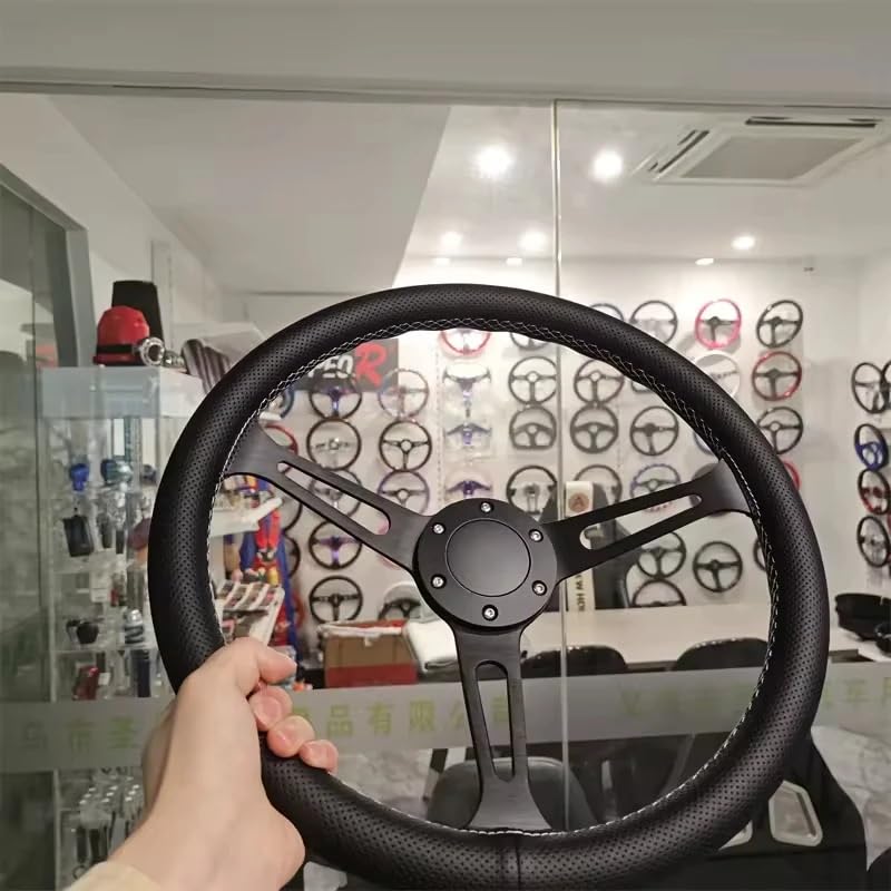 Lenkrad Auto,Sportlenkrad Universelles 380 mm modifiziertes Sport-Mikrofaser-Lenkrad