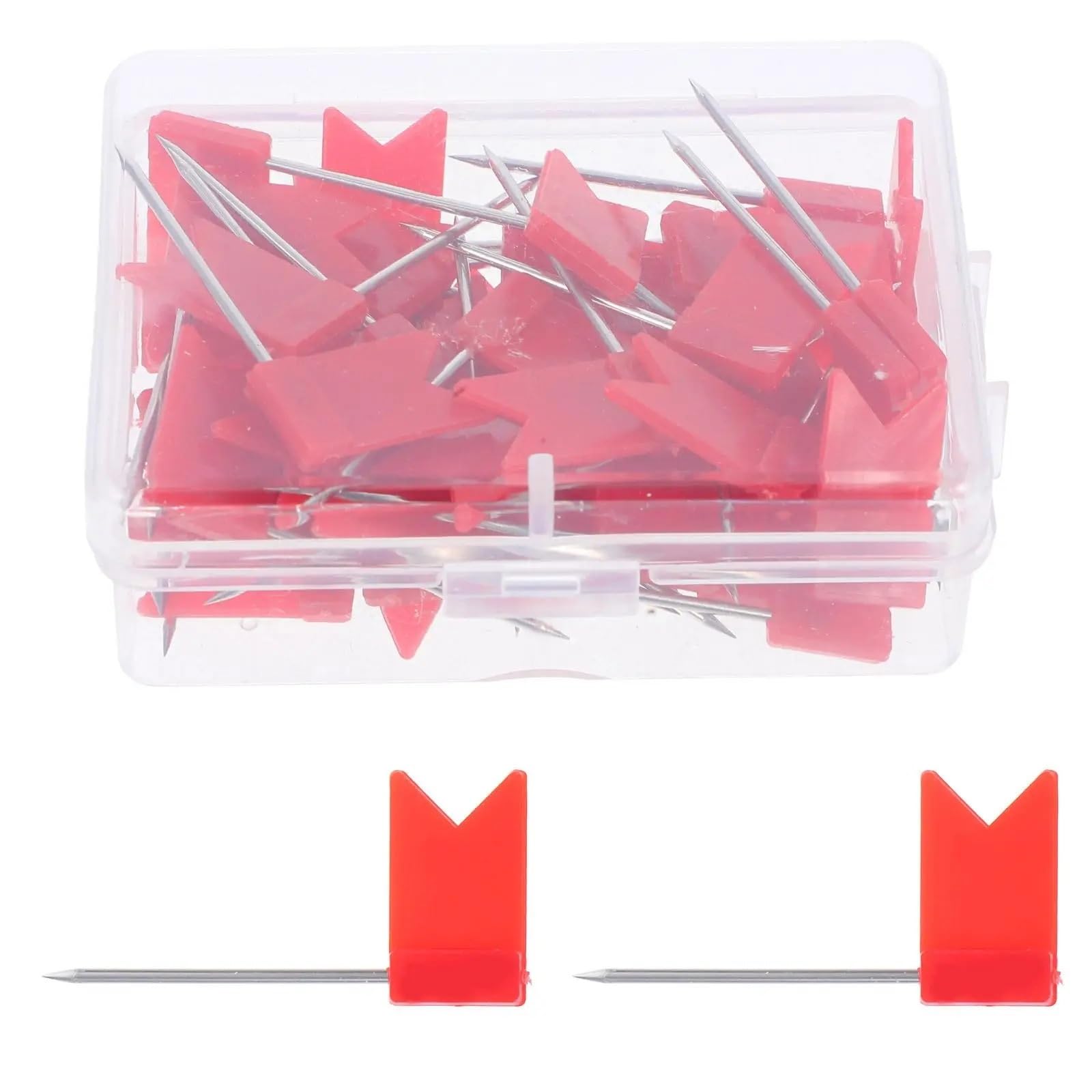 100 pines de bandera pequeños para marcar mapas de hierro, suministros de oficina, accesorios de tablero de corcho, color rojo para tablón de anuncios, tablero de corcho, mapa