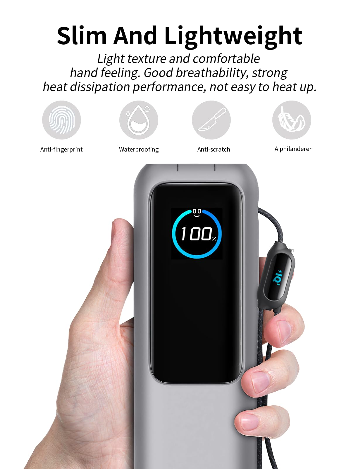 Coque En Silicone Pour Batterie Externe Anker Zolo - Protection 360° - Transparente/Grise - 1,5 Mm