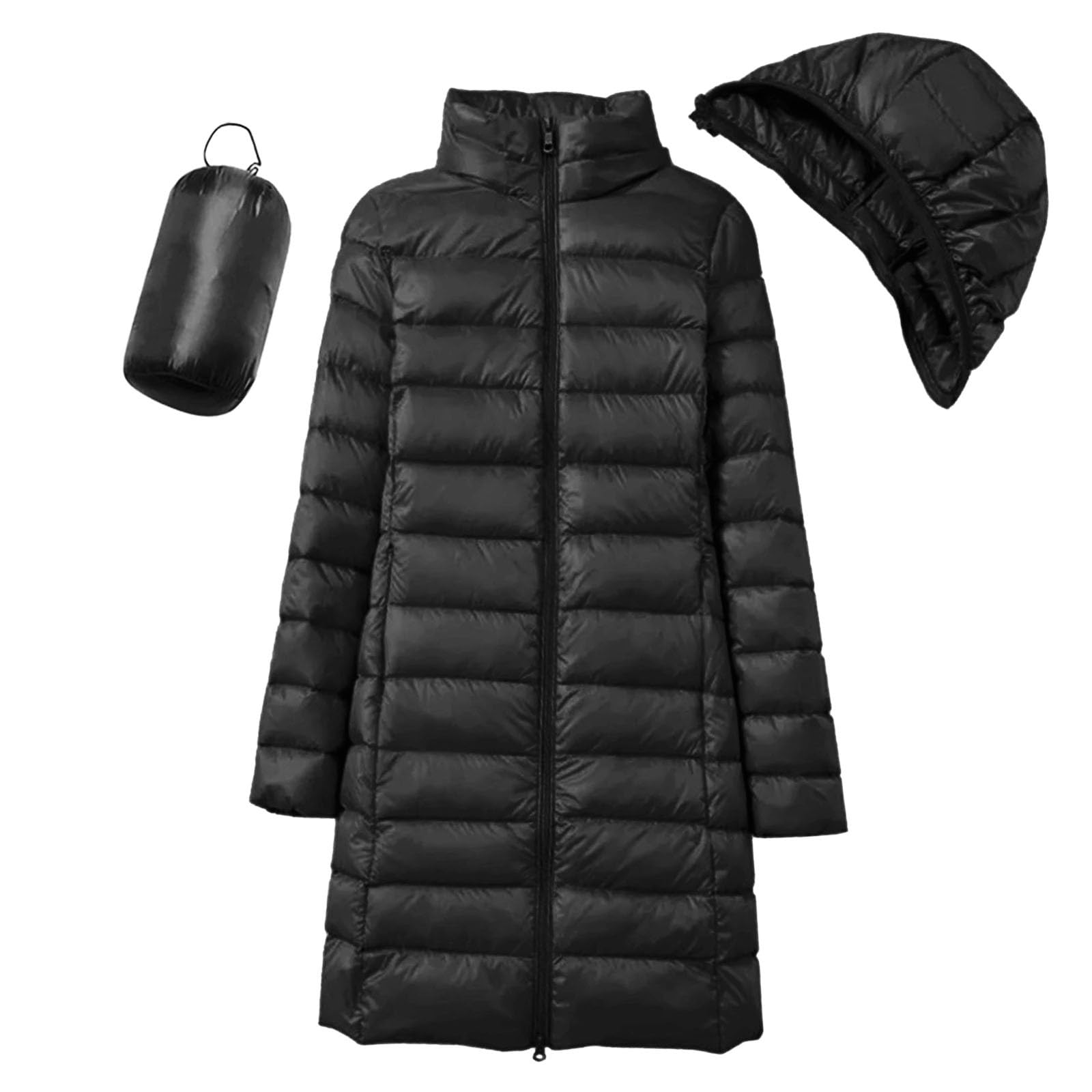 Plumifero Ultraligero Mujer Largo Chaqueta Plumas Capucha Ligeros Mujer Plumífero Ligero Plumon Plumiferos Cazadoras Chaquetas Plumas Mujer Pluma Down Puffer Jacket Mujer Talla Grande