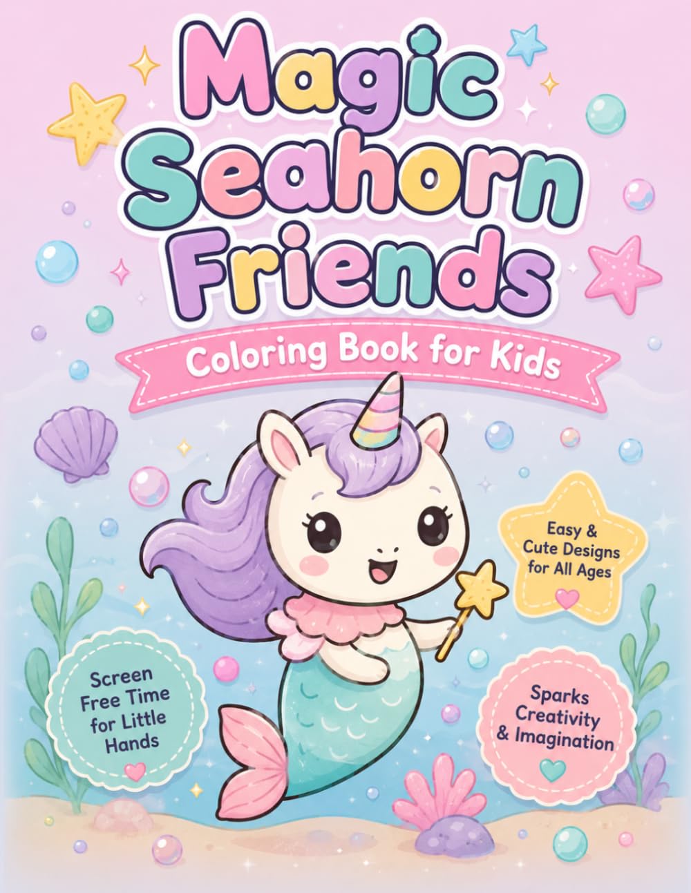 Magic Seahorn Friends: Colouring Book for Kids