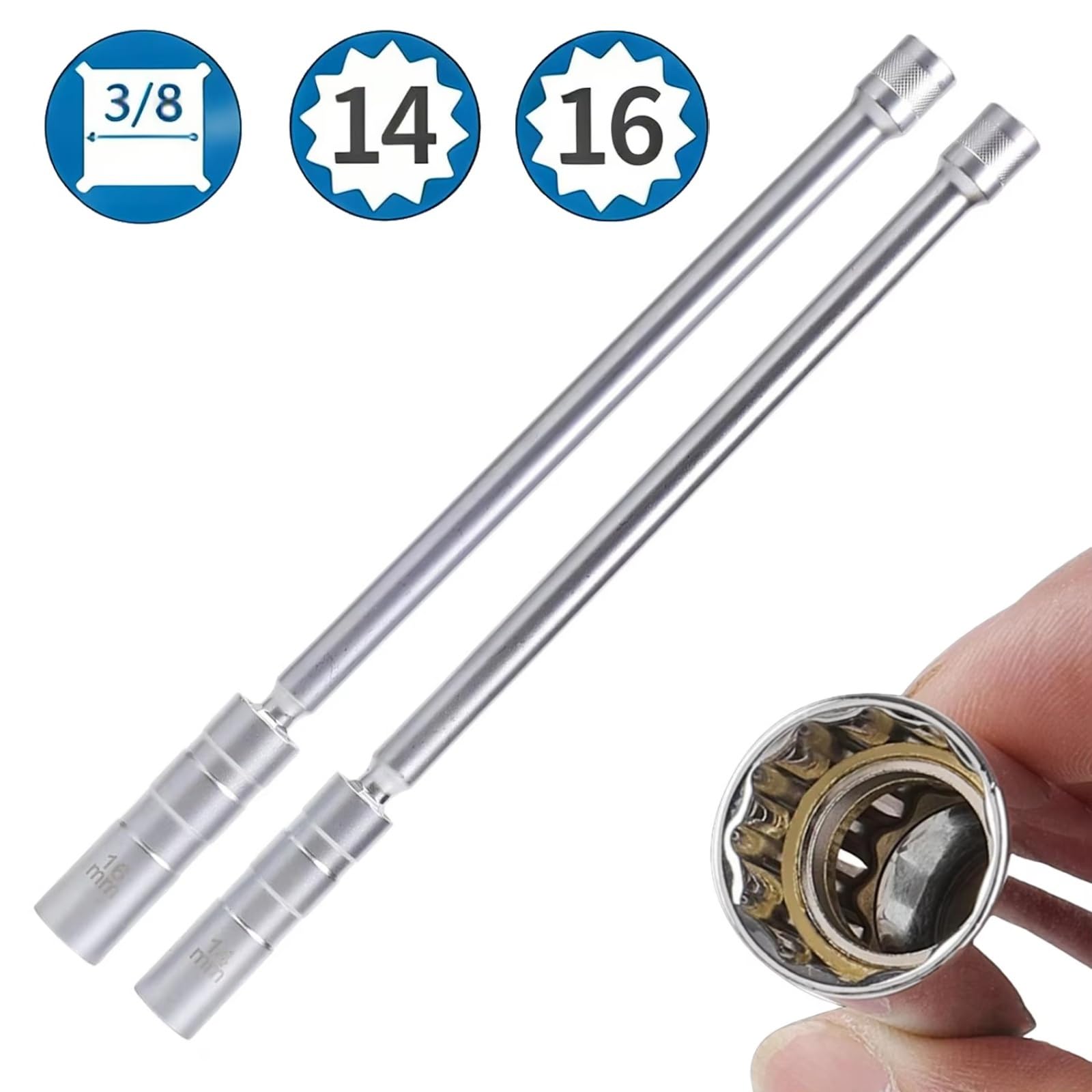 Llave Extensión Universal Magnética para Bujía Herramienta Extracción Pared Fina para Taller Herramientas Manuales Reparación Automática Juego de Llave para Bujías