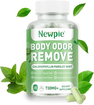 Chlorophyll Body Deodorizing Supplement Internal Odor Control Pills for Men & Women, Chlorophyll Capsules for Detox Skin, Breath, and Gut Health with Chlorophylls Complex Vitamins 1