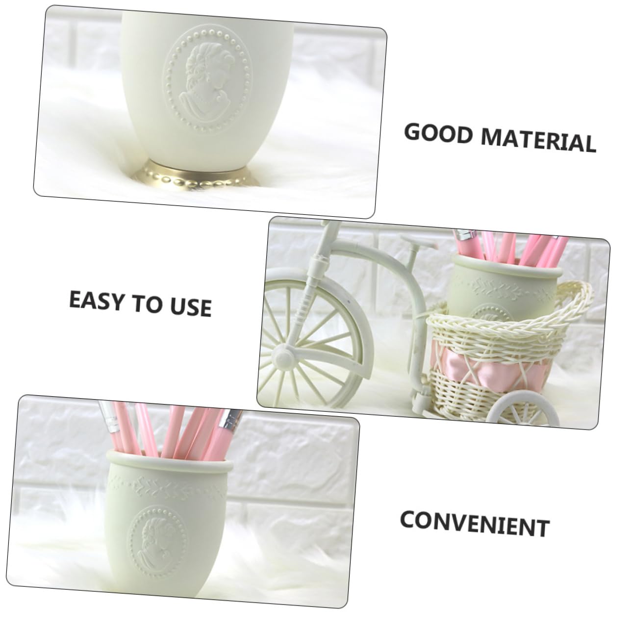 NUOBESTY 3pièces Support De Bureau Pour Stylo Organisateur De Table Pour Pinceaux De Maquillage Rangement Créatif Pour Articles De Bureau Pour Décoration De Et