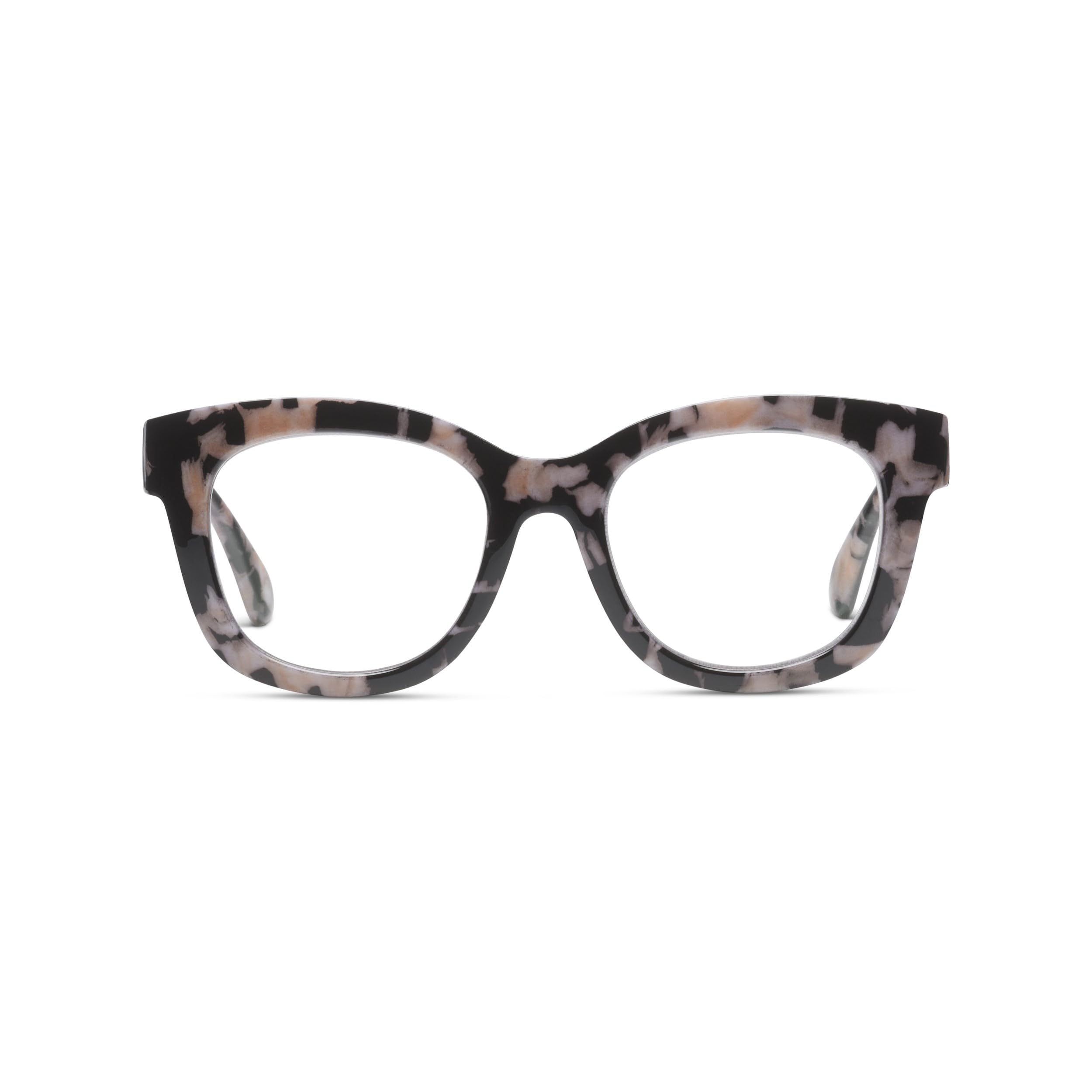 Peepers by PeeperSpecs Women's Center Stage Square Oversized Blue Light Blocking Progressive Reading Glasses