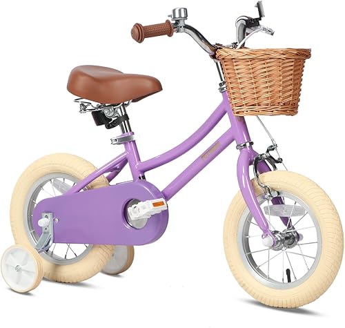 Miniatura 41 de Petimini Vintage Kids Bike for Girls, 12–20 Inch Classic Bicycle with Wicker Basket & Bell, High Tensile Steel Frame, Training Wheels (12–18”), 85%