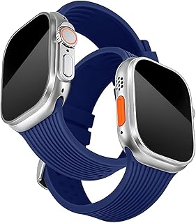 سوار ساعه رياضي متوافق مع ساعة ابل ألترا - الترا 2 - 49mm 45mm 44mm 42mm للرجال شريط من السيليكون الناعم محول الفولاذ المقاوم للصدأ لسلسلة اي ووتش 9 8 7 6 5 4 3 1 SE Next store