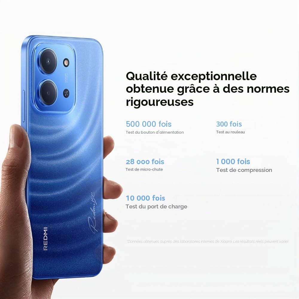 XIAOMI Redmi 15C 4G Telephone Portable, 6.9", Noir, 8Go+256 Go, Batterie 6000 mAh (typ.), système Double caméra IA 50 MP, Charge Turbo 33 W, Android 15, HyperOS 2, avec Chargeur, sans NFC