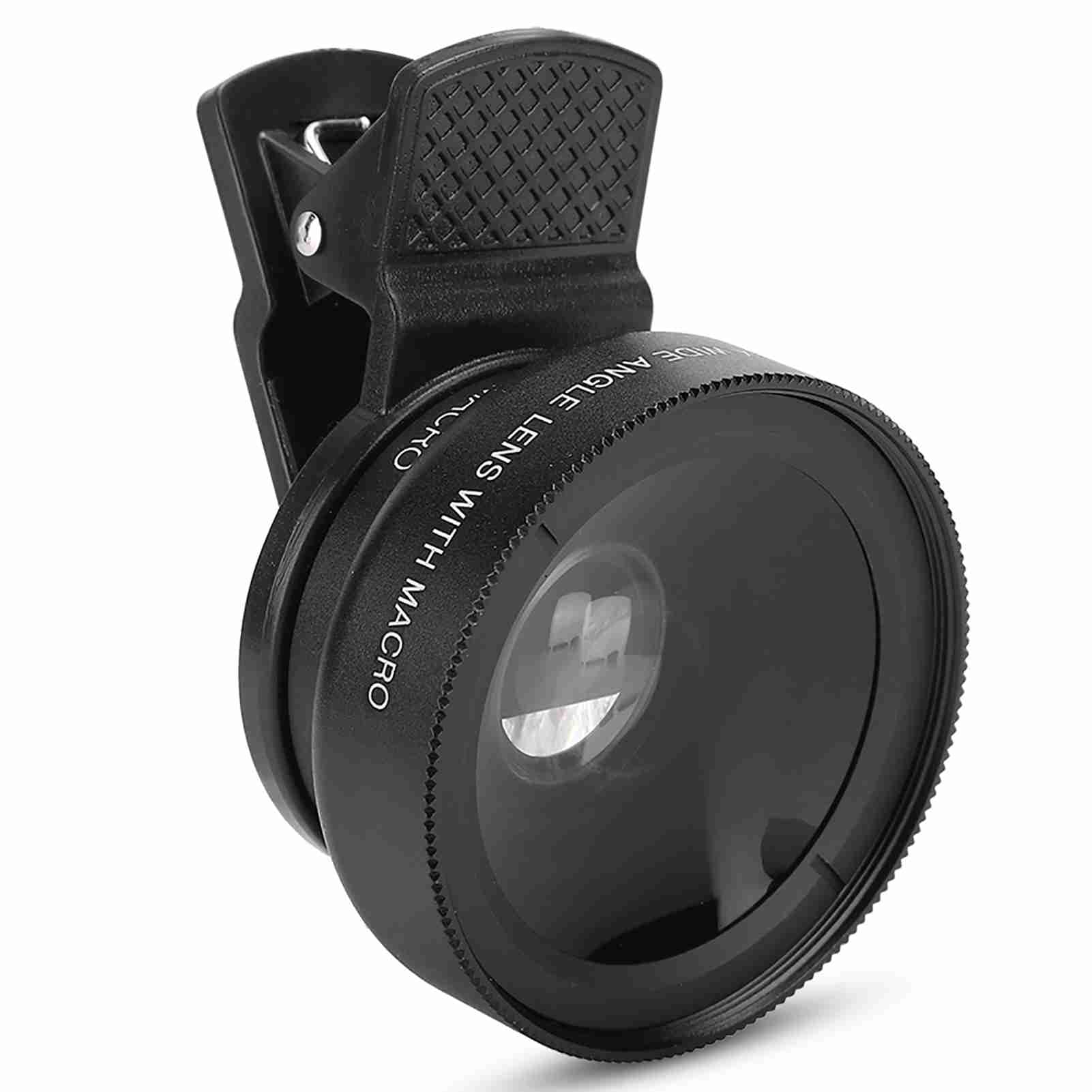 Phone Camera Lens, 0.45X Wide Angle & 12.5X Macro HD, 2 in 1 Cell Phone on Lens Kit, Professional Attachment Universal for iOS and