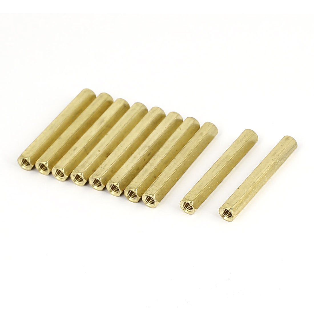 Uxcell Women's Sourcingmap M4 X 40Mm Threaded Brass Hex Standoff Pillar Spacer Nut 10Pcs