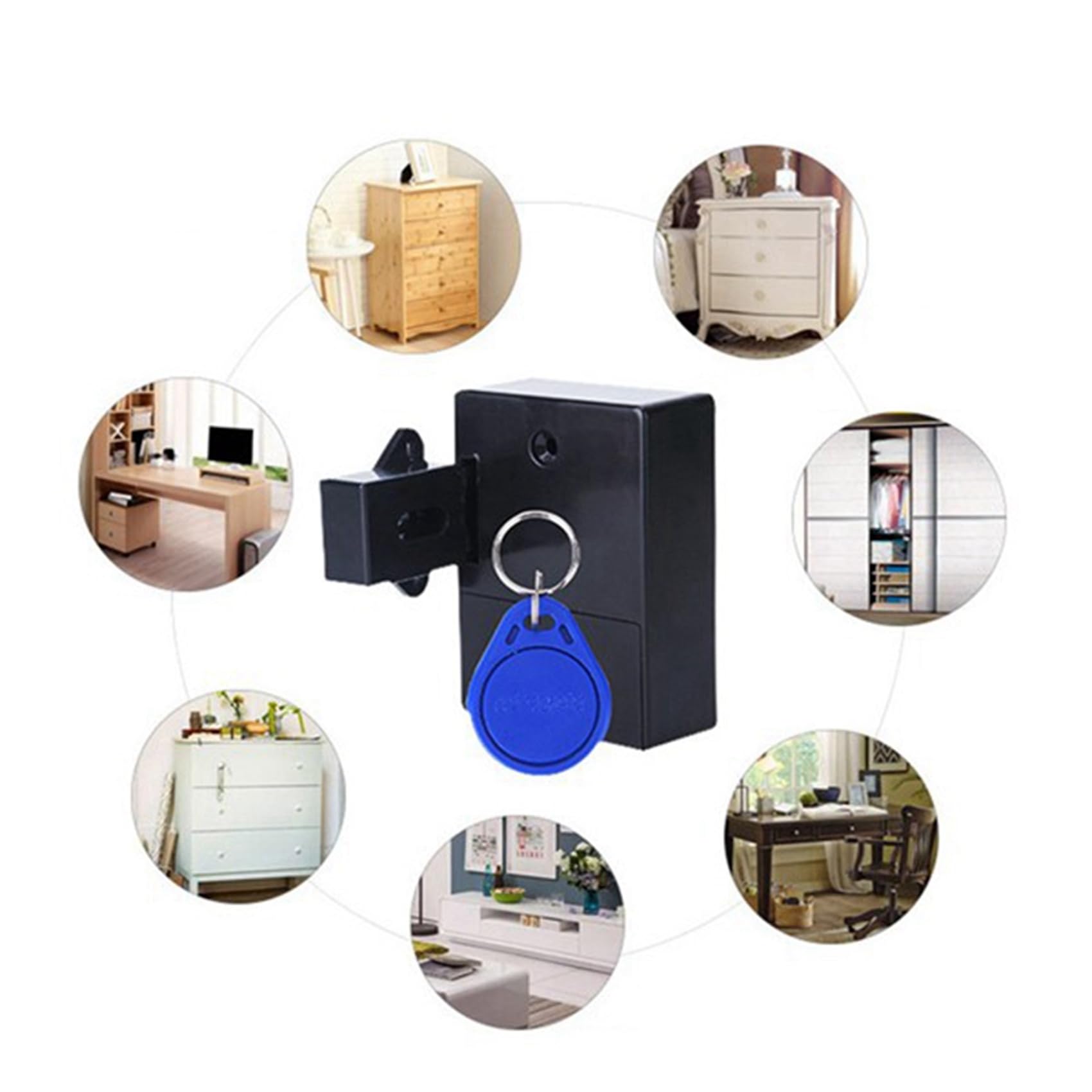 3X Armoire Numérique Serrures électroniques Intelligentes Serrure à Capteur Invisible EMID Tiroir de Carte IC pour Le Matériel de Meubles de -Robe B