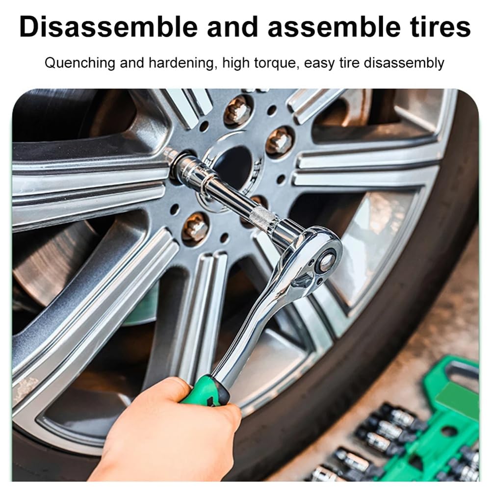 Zestaw kluczy nasadowych, narzędzia ręczne z grzechotką do naprawy samochodu, klucz 1 cm, trwały zestaw narzędzi mechanika samochodowego, niezbędna mechanika