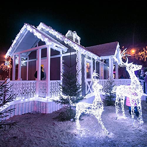 Image of Gesto White Led Serial String Lights - Waterproof Copper Wire Led Fairy Lights for Home Decoration,Christmas, Deepawali & Diwali Decoration Lights for Balcony Outdoor (20 Meter | Pack of 2)