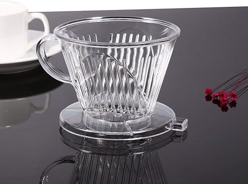 Miniatura 5 de Fdit Filtro de café reutilizable transparente en forma de cono para cafetera de café listo para set Joe taza individual cafetera portátil gotero