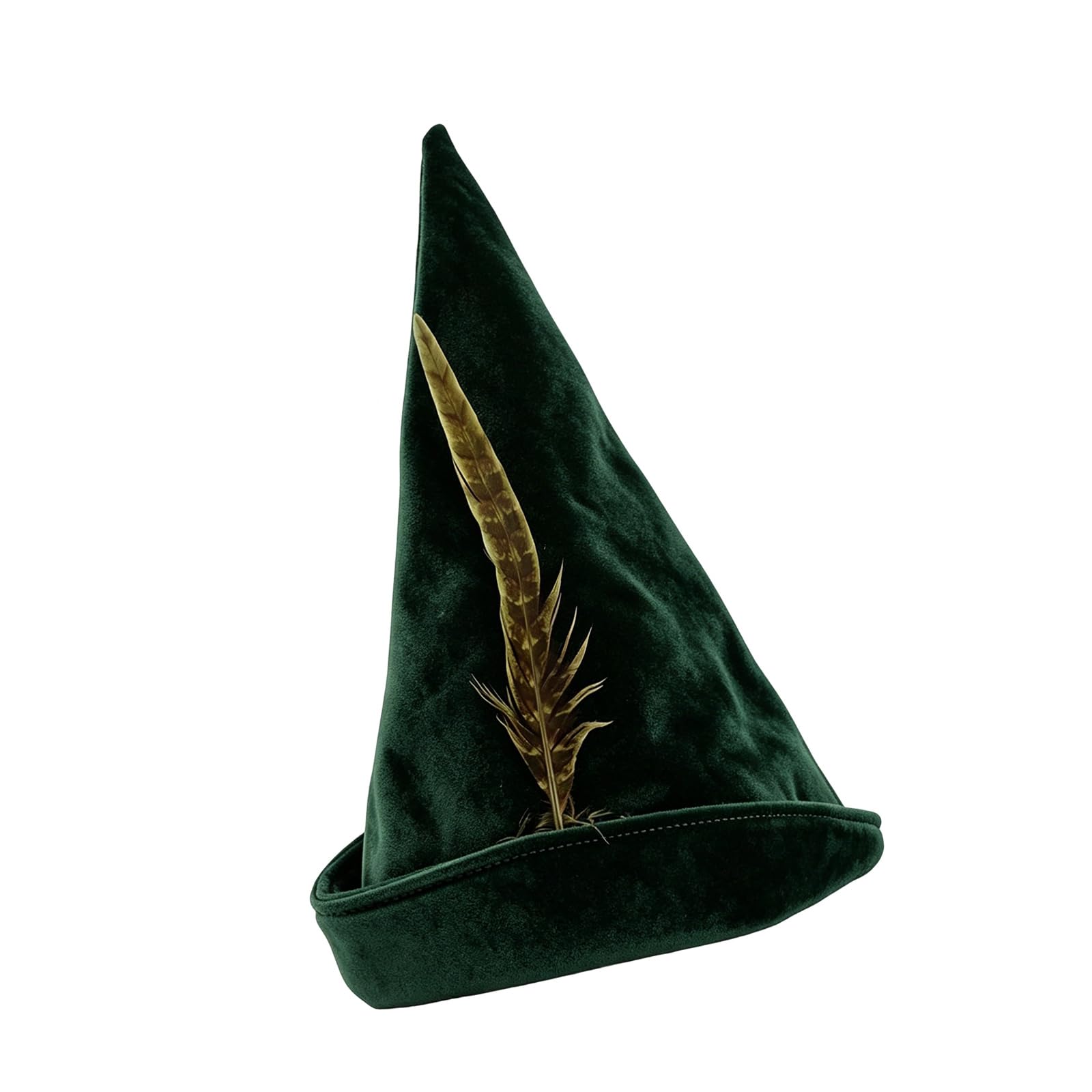 hogtnd Halloween Party Wizard Hat with Pointed Shape Rolled, Dark green
