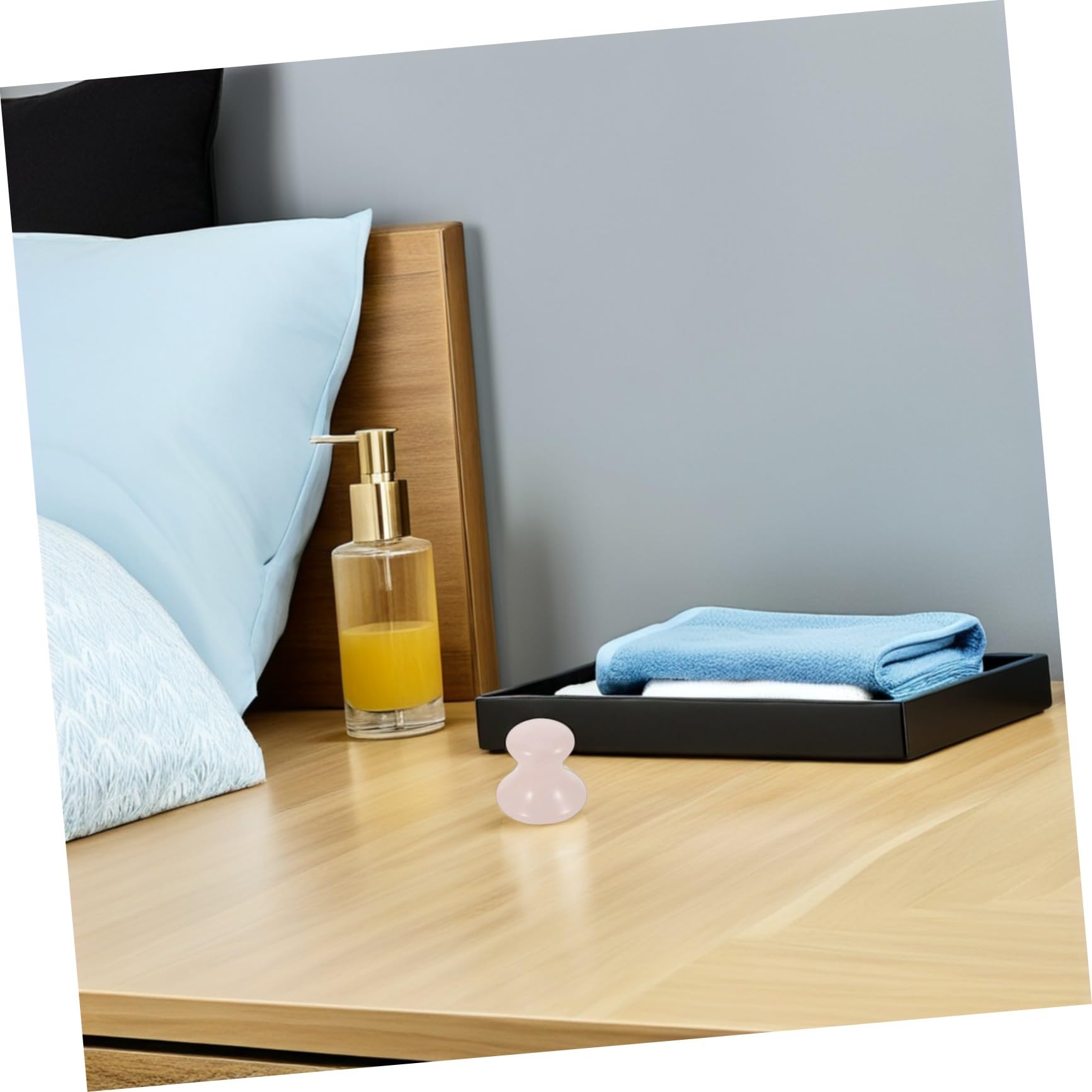 Strumento Gua Sha Viso a Fungo in Cristallo 3 Pezzi Rosa | Uso Casa e Viaggio, Adatto al Massaggio del Contorno, Formato Compatto per Kit Beauty