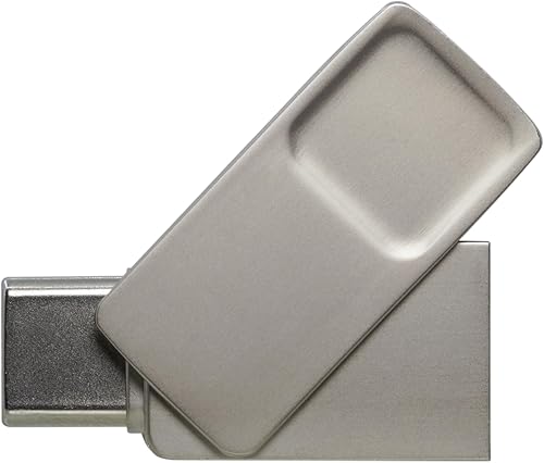 Mini Dual USB A 3.1 y C Flash Key Drive OTG para PCMacBookLaptopTabletSmartphone, Metal Silver U-Key 64GB