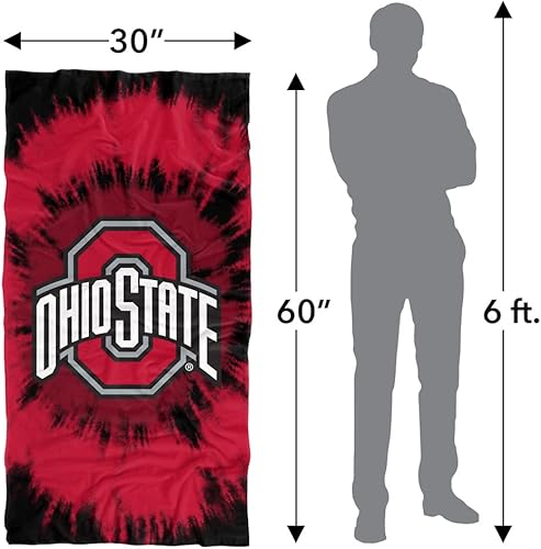 Miniatura 6 de LOGOVISION The Ohio State University - Toalla de playa de 30 x 60 pulgadas, círculo teñido anudado