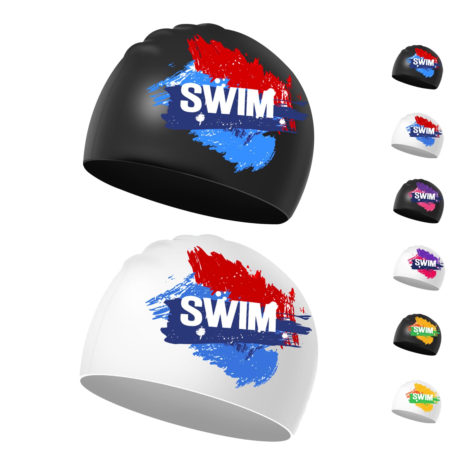 Gorro Natación Niños 6-14 Años - 2 Piezas Gorro Piscina Niños Niñas Impermeable para Cabello Corto y Largo
