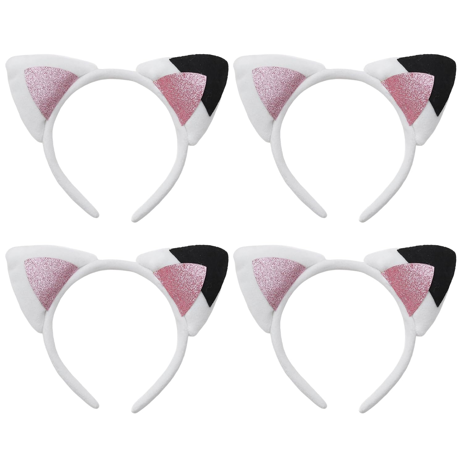 Nievajio 4 Pcs Cat Ears Headbands for Adult Children, Cosplay Headwear, Fluffy Cat Ears for Birthday Parties Cosplay Cosplay Cats Costume Hair Accessories