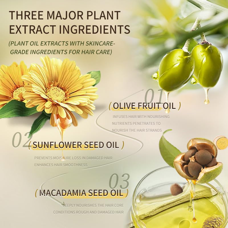 2 Boxes Fragrance Hair Oil 50ml – Lightweight, non-greasy serum with olive, sunflower, and macadamia oils.