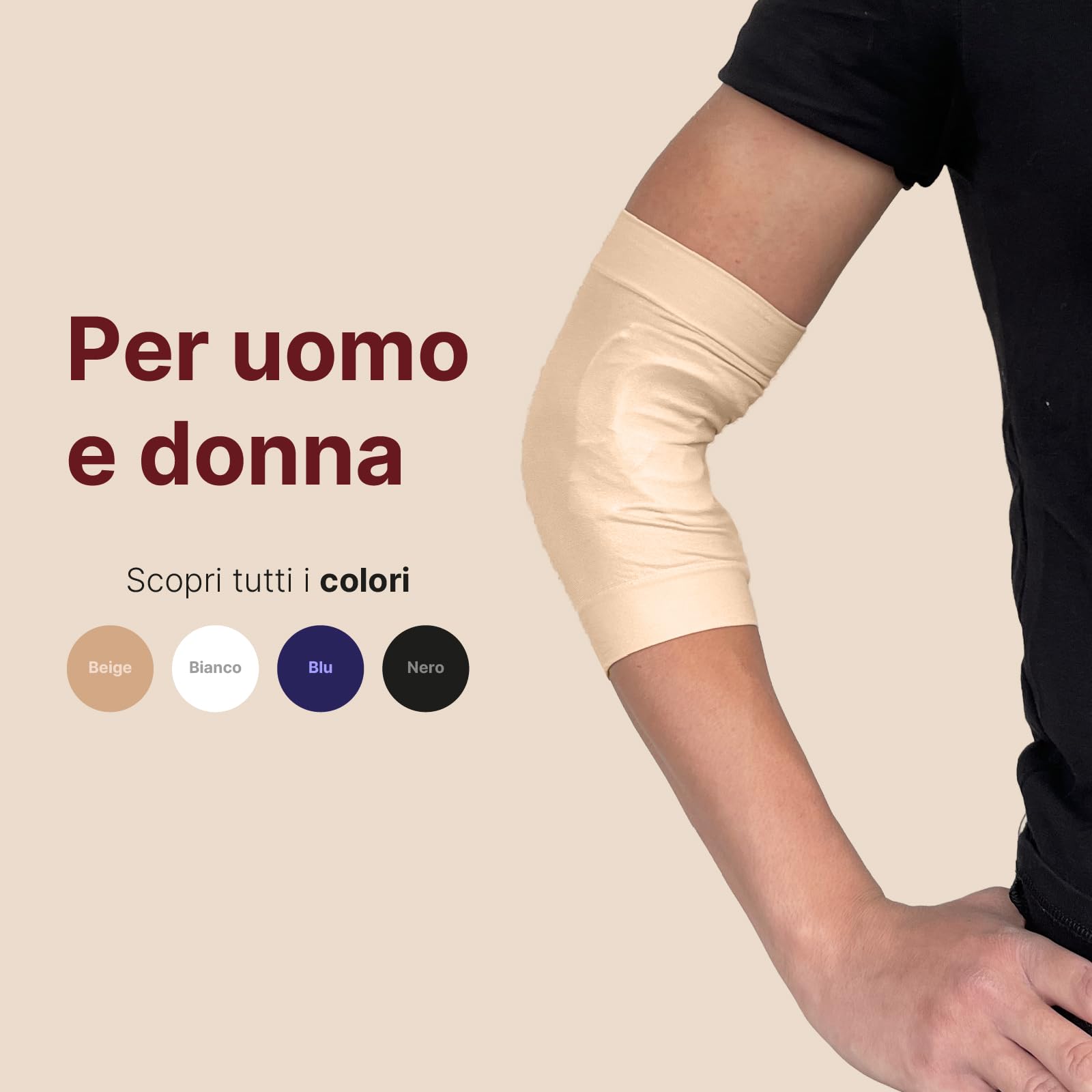 Glico Line Cover PICC Plus Unisex, banda para el brazo protectora para Picc de microfibra, 100% fabricada en Italia, beige, L