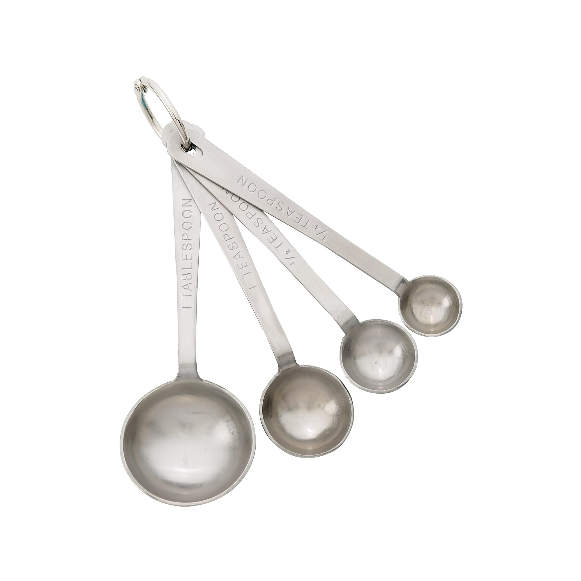 HIC Juego de cucharas medidoras de acero inoxidable Juego de 4 cucharas medidas. - plata