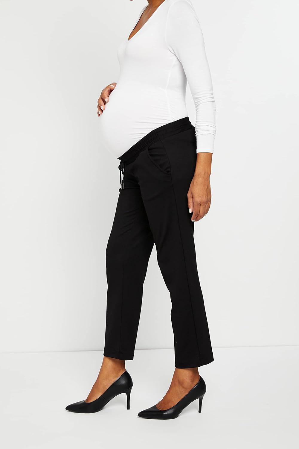 Motherhood Maternity Women's Under Belly Drawstring Knit Maternity Pants