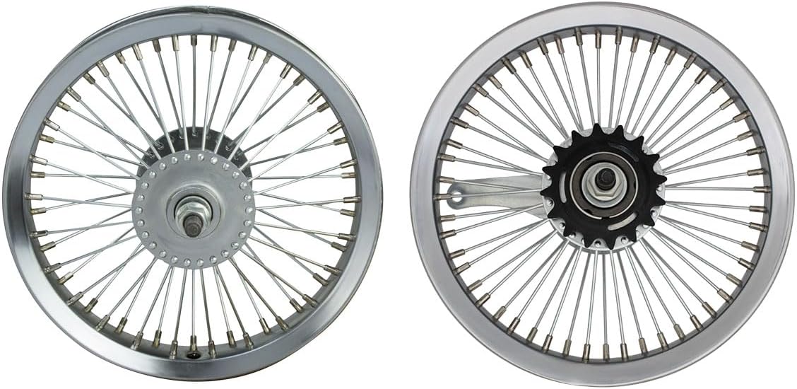 OG Lowrider Classic 12" Bicycle Wheel – 52 Spokes, Steel Chrome, Single Wall, 14g Stainless Spokes – Front, (Rear) Coaster & Set Variations – 3/8" Axle – Schrader Valve