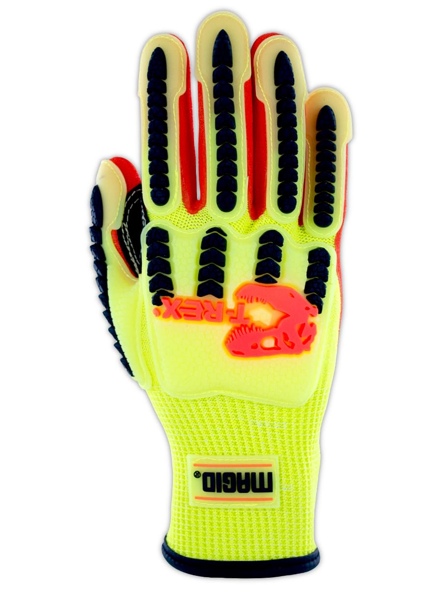 Magid Safety TRX540S T-REX Cut Level 4 rękawice udarowe, małe, żółte/pomarańczowe (jedna para)
