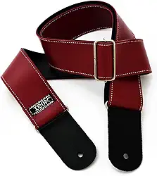 Correias P/INSTR.CORDAS C/PONTEIRAS COURO DUPLO- LINHA SUPREME (Vermelho)