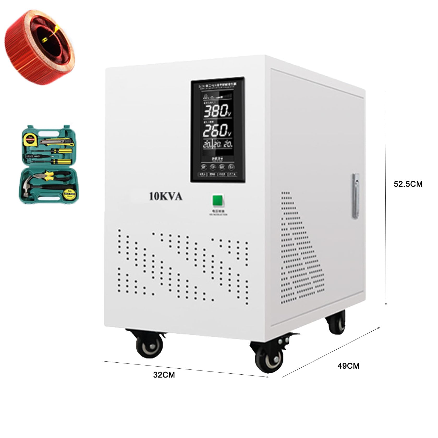 Regulador De Voltaje Automático De Alta Potencia Trifásico, Fuente De Alimentación De Alta Precisión Adecuada, Estabilizador De Voltaje para Instalaciones Industriales,10KVA
