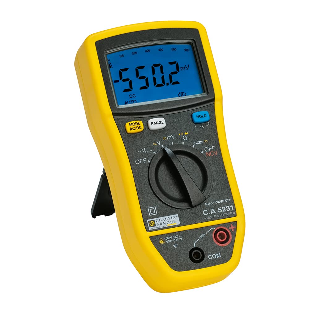 Chauvin Arnoux C.A 5231 - Multimetro digitale, 1000Vac / 600A ac, CAT III 1000 V, CAT IV 600 V