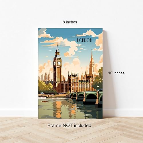 Miniatura 2 de Turnip Designs 8X10 sin marco Londres Reino Unido Retro City Paisaje Urbano Arte Impresión Póster Ilustración Decoración del Hogar RC002