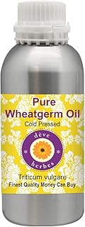 Deve Herbes Pure Wheatgerm Oil (Triticum vulgare)100% Natural Therapeutic Grade Cold Pressed for Personal Care 630ml (21 oz)